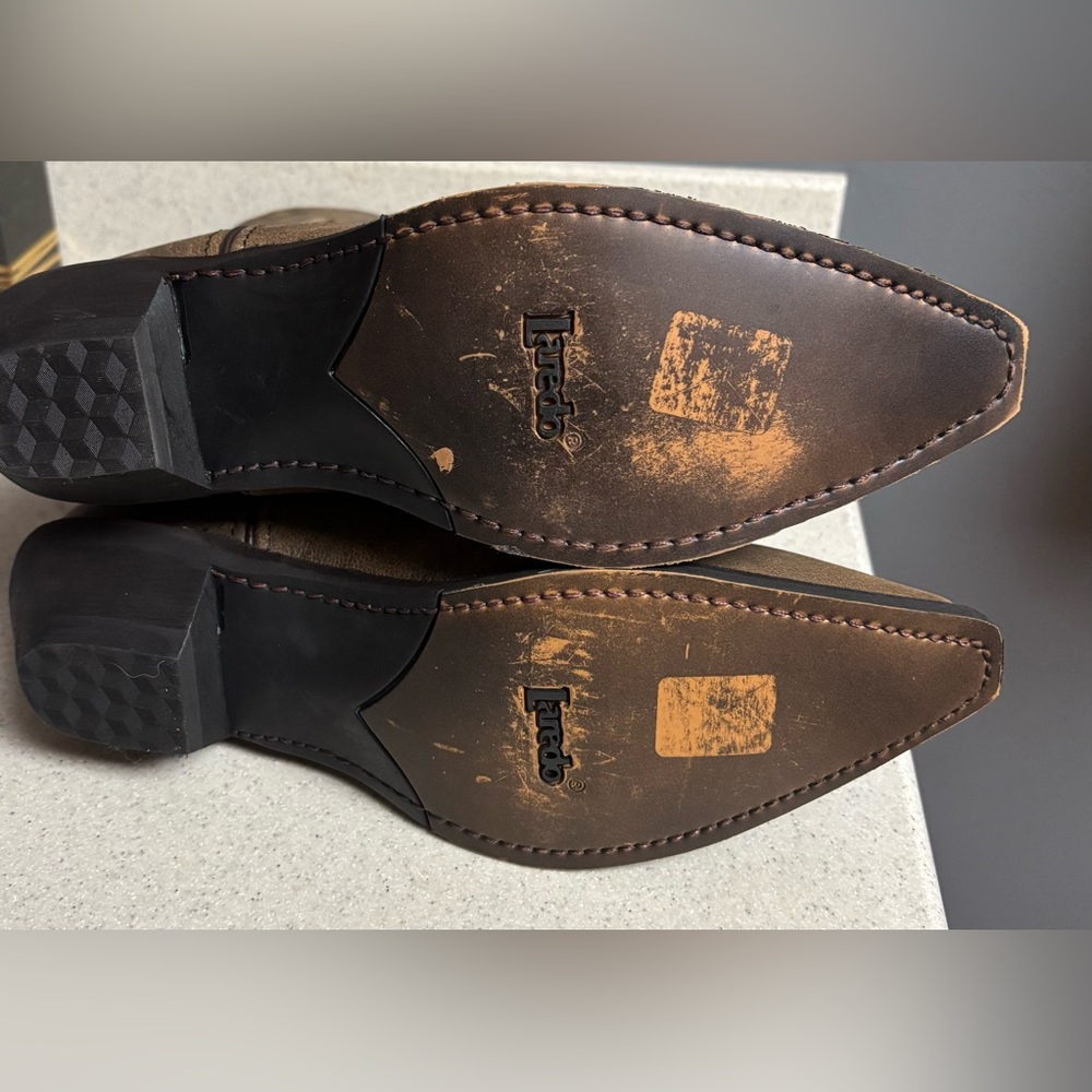 Laredo Women's Access Western Leather Boots Wide Calf 51079 Black Tan Size 9.5 W - Picture 6 of 6